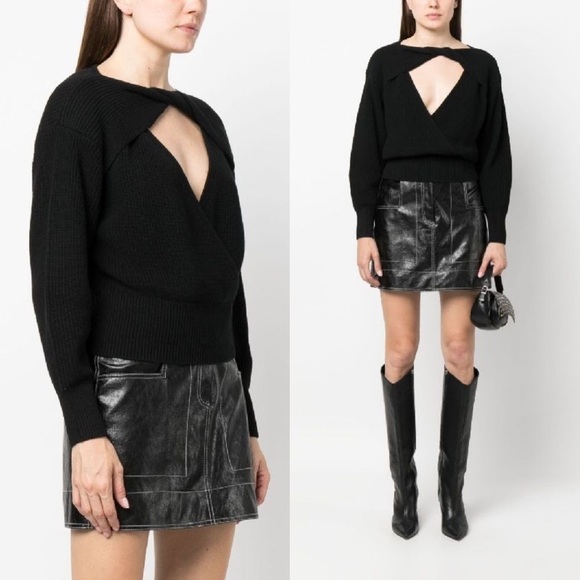 NWT IRO Paris Cut-Out Detail Knit Jumper Valtea Sweater Pullover Cashmere S - Picture 2 of 16